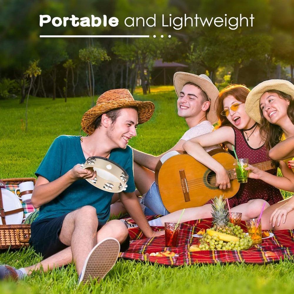 Kids Handheld Tambourine with Metal Bells in Multiple Sizes for Kids Parties and Events