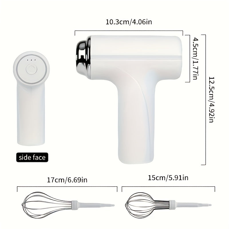 Handheld Electric Cake Mixer USB Rechargeable Battery Lightweight Baking Tool