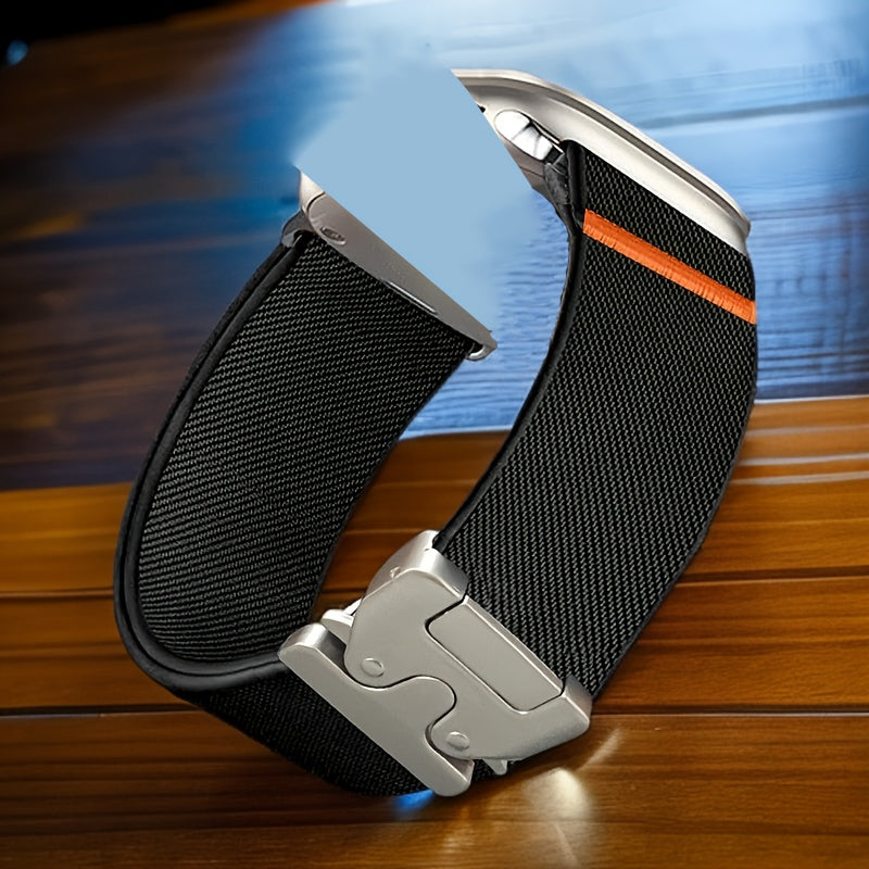 Elastic Nylon Loop Band for Apple Watch 38mm-49mm Non-Water Resistant Polyamide Strap for Men Women