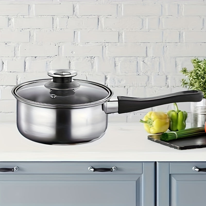 Набор посуды из нержавеющей стали на 12 предметов с антипригарными сковородами для газовых и индукционных плит