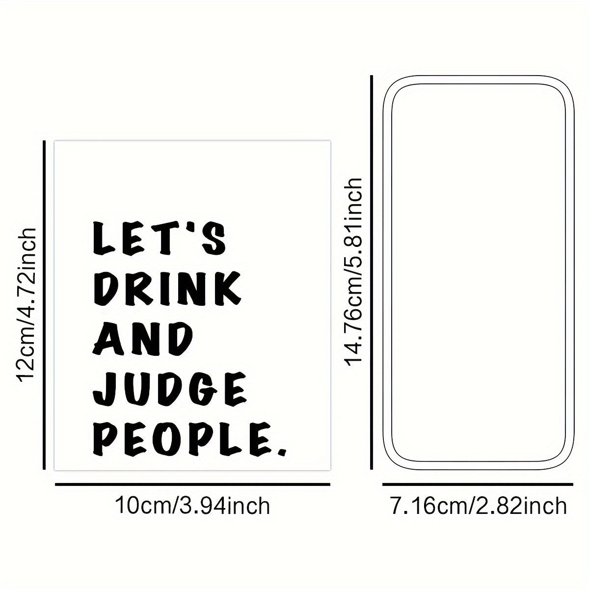 Set of 4 Funny Wine Bottle Labels with "Let's Drink and Judge People" Quote for Parties and Gifts