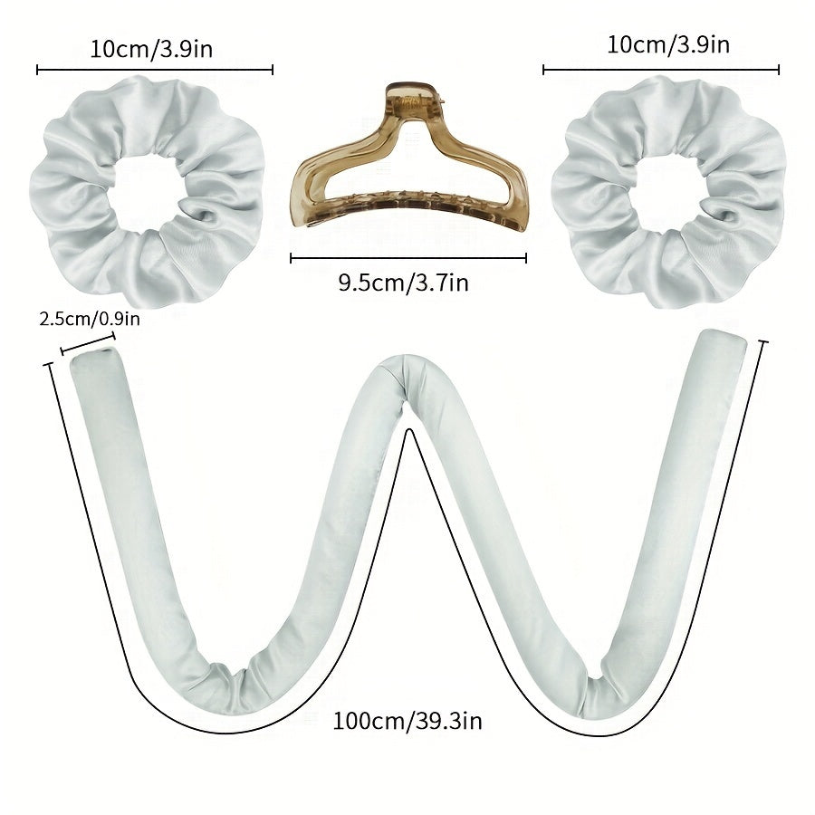 Juego de rulos sin calor para mujer con clips antideslizantes y lazos para el cabello
