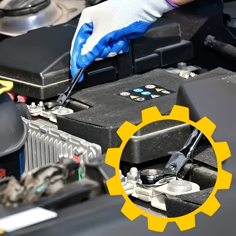 Гибкий головной трещоточный ключ 10 мм Прочный металлический ручной инструмент для автомобилей