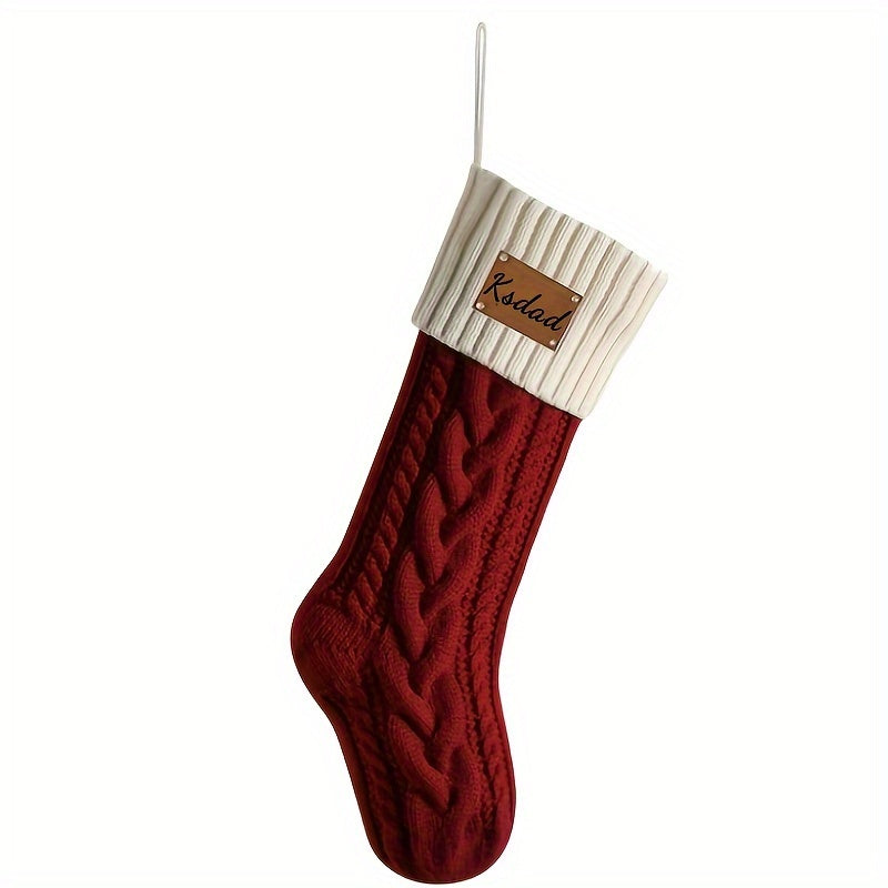 Personalized Christmas Stocking with Custom Knit Name Large Holiday Gift Bag for Family and Friends