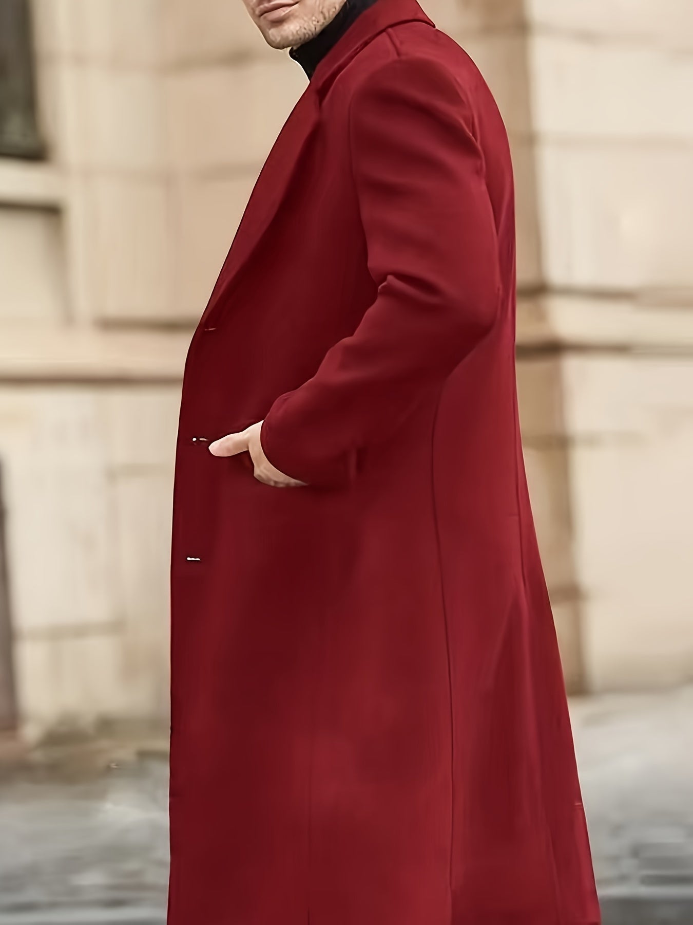 Erkaklar uchun Katta O'lchamdagi Bir Rangli Fleece Uzun Kurtka Kuz va Qish uchun