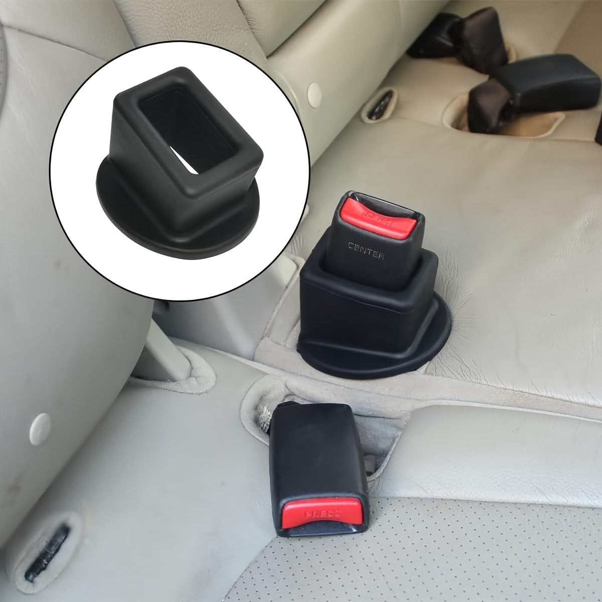 Juego de hebillas para cinturón de seguridad de asiento de coche, silicona, seguro, fácil de alcanzar