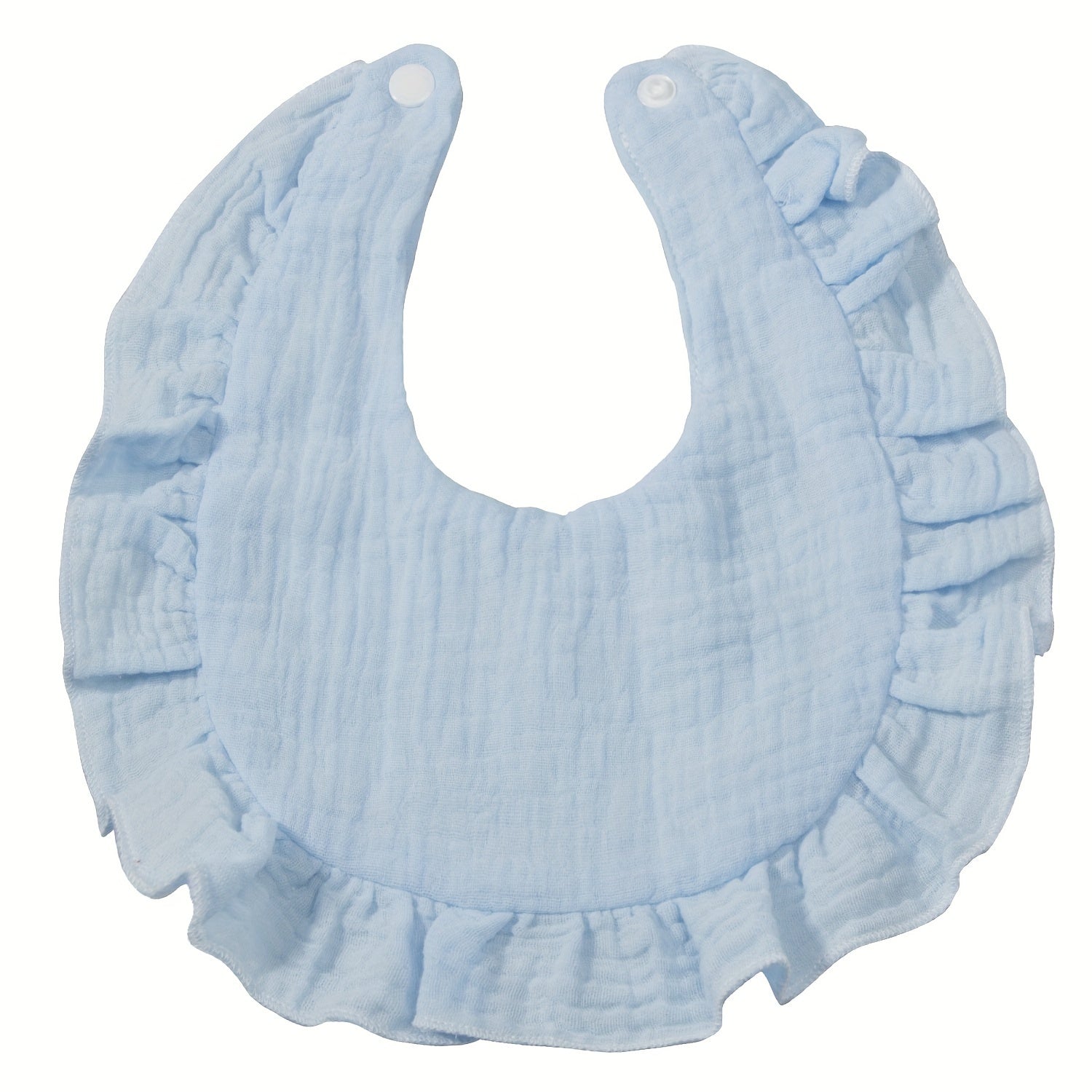 Set of 4 Soft Cotton Baby Bibs with Wrinkled Gauze Texture and Water Absorption