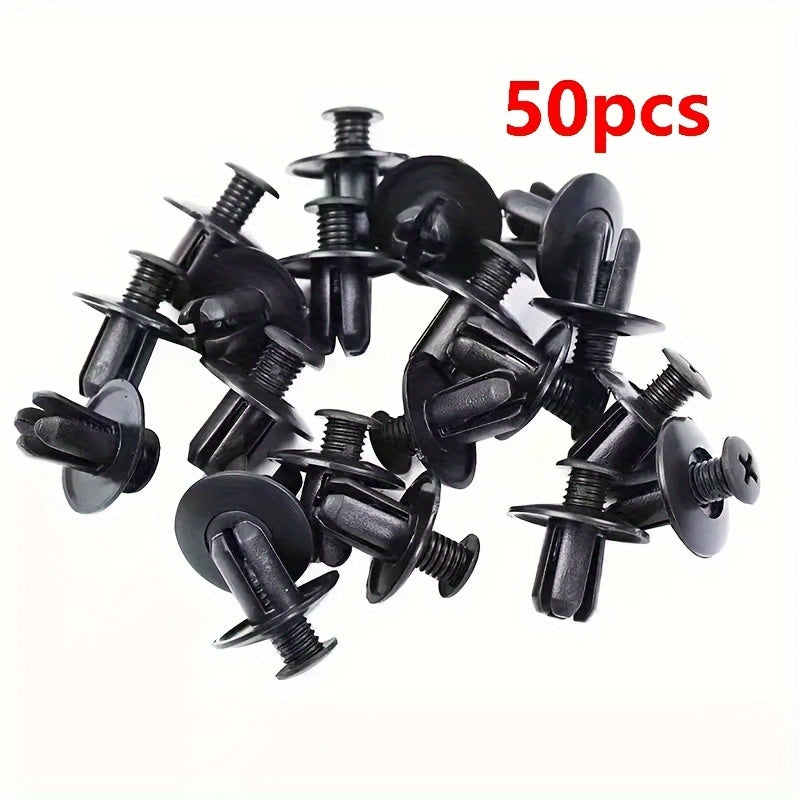 50/100/500 Pcs Black Plastic Rivets Fasteners 8mm Auto Body Trim Repair