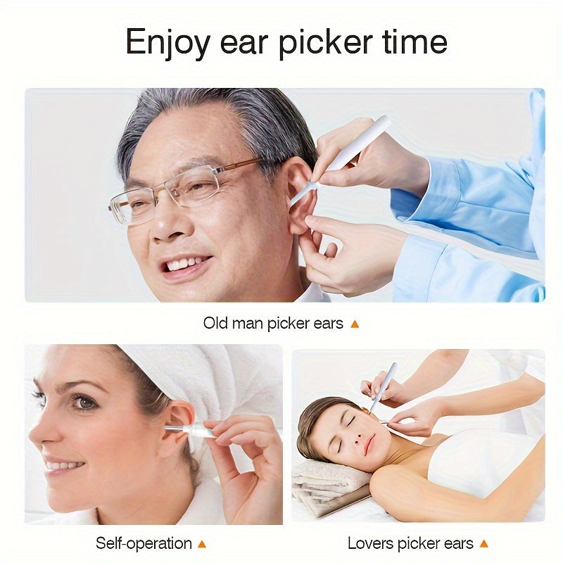 8-Piece Ear Wax Removal Kit with Camera and LED Lights for iOS Android Smartphones