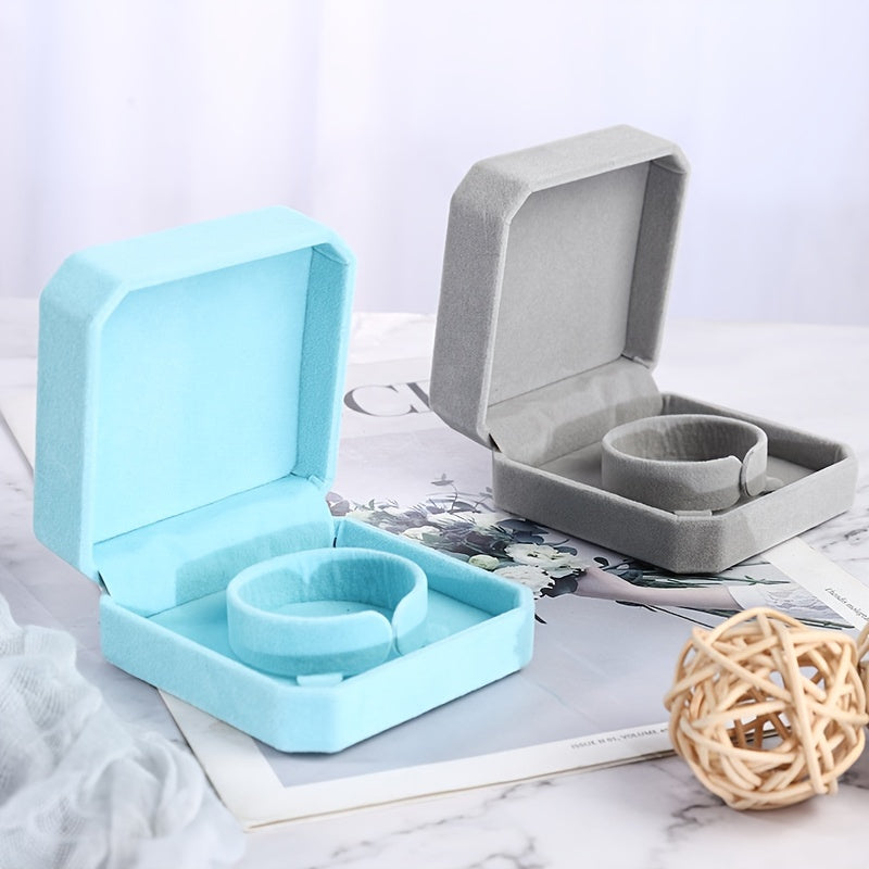 Бархатная восьмиугольная шкатулка для украшений для женщин и девочек