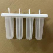 Set of 4 Reusable Plastic Popsicle Molds with Lids for Homemade Frozen Treats