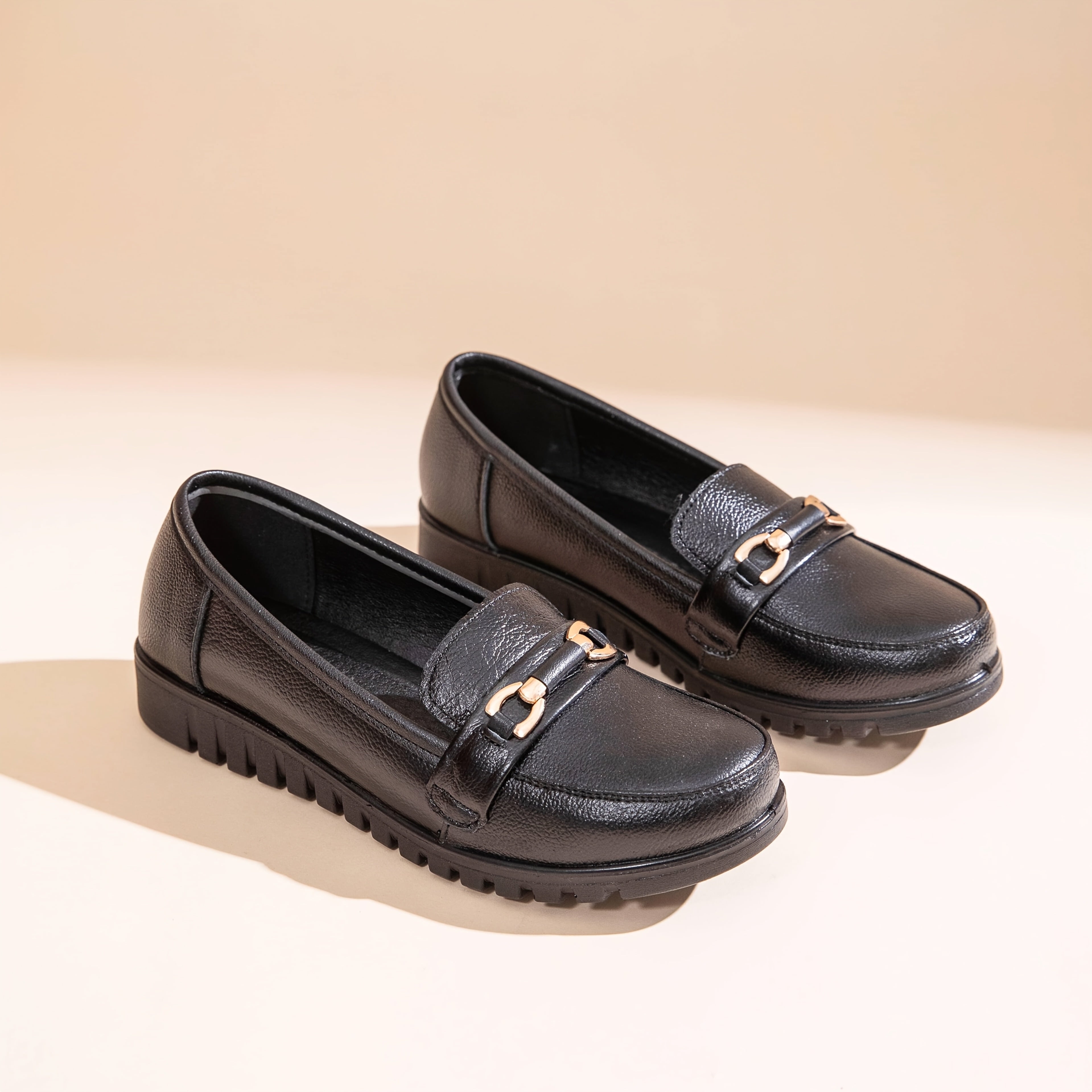 Zapatos planos casuales para mujer sin cordones, mocasines transpirables de cuero de vaca para todas las estaciones