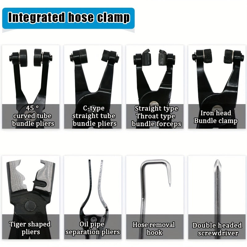 9-Piece Flexible Hose Clamp Pliers Set for Automotive Water Coolant Clamps
