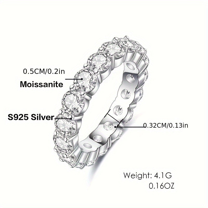 Sterling Silver Moissanite Rings Set Geometric Design for Weddings Proposals Birthdays Holidays