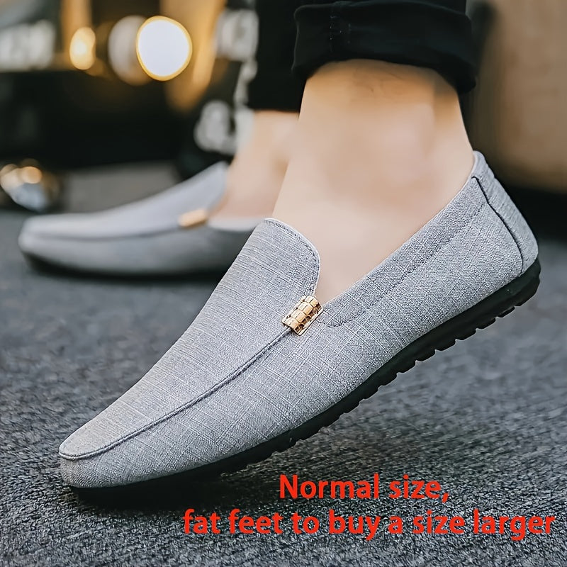 Men's Canvas Loafers Slip-On Casual Shoes for Outdoor Street Wear