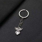 Silver Angel Keychain Set of 50 for Women Funeral Gifts Handmade Pendant
