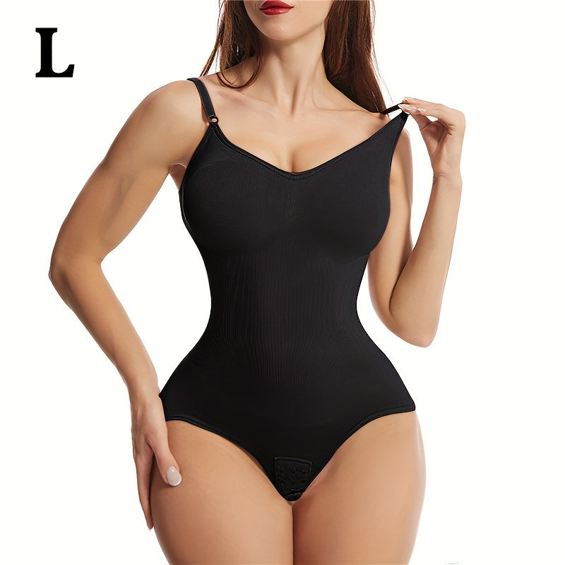 1 dona Ayollar uchun Yuqori Elastiklik Shapewear Bodysuit, Orqa qismi ochiq, Qorin nazorati, Elastik son ko'tarish, To'liq ko'krak siqilishi, Poliamid va Spandex mato, Moslashuvchan kamarlar, Katta o'lcham, Yengsiz