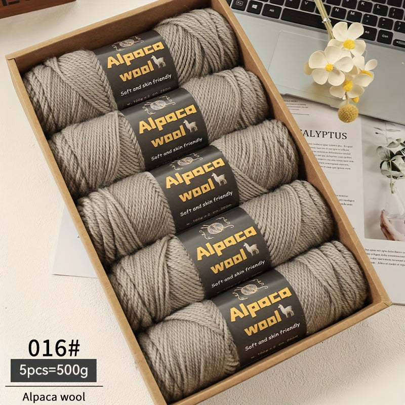 Multicolored Alpaca Wool Yarn 500G Thick Knitting Needles for Autumn Winter Projects