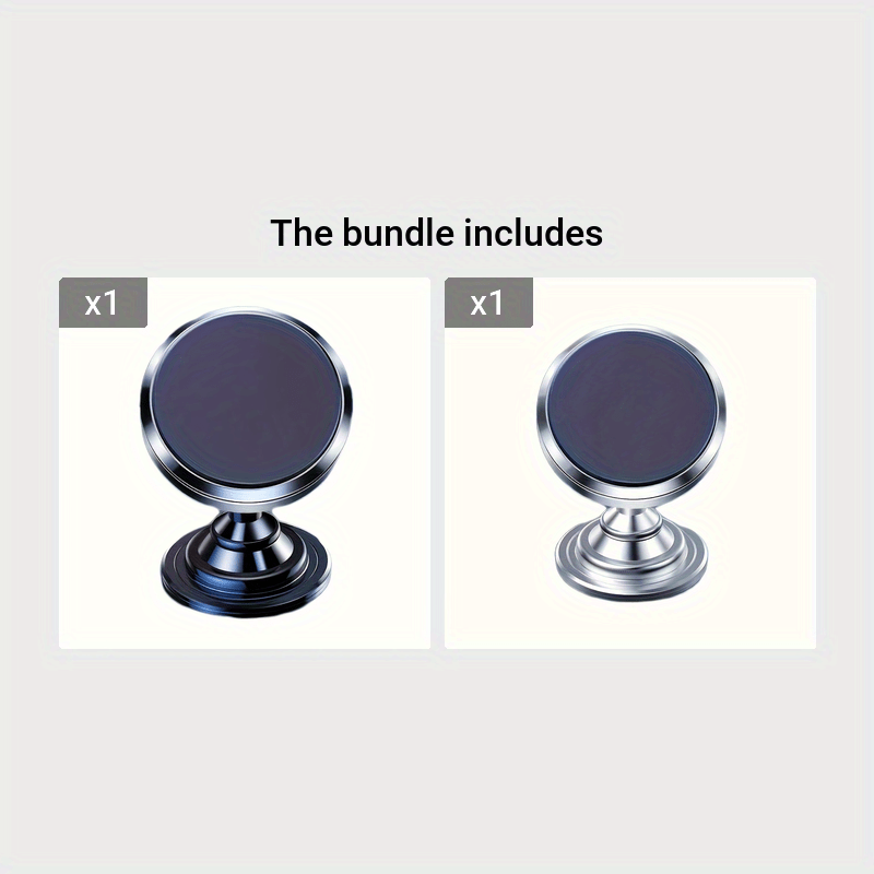 Soporte para teléfono de coche magnético giratorio de 360° de aleación de aluminio universal