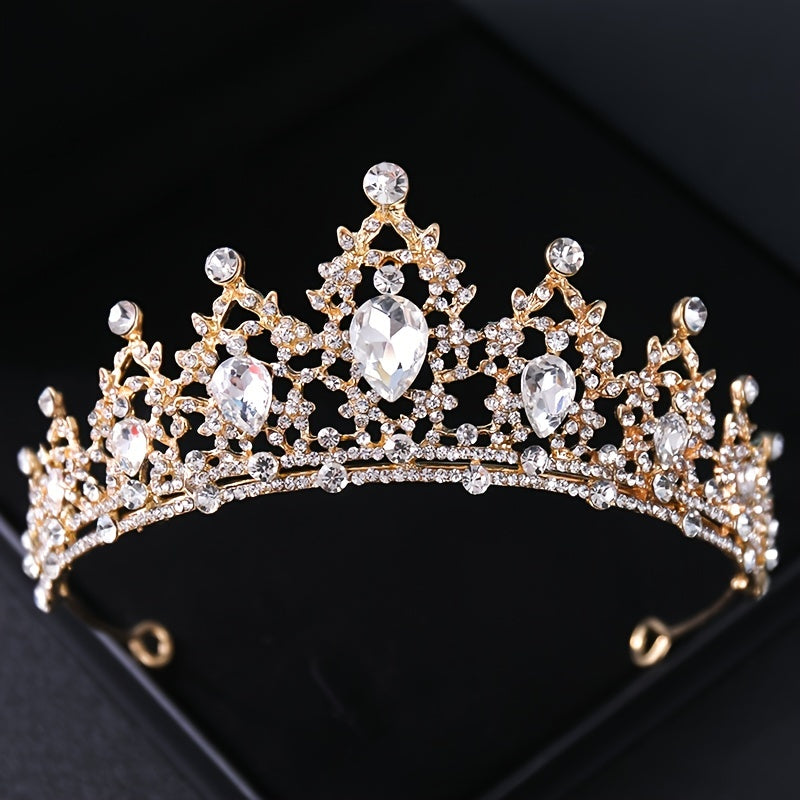 Crystal Tiara and Crown Set for Brides and Prom Rhinestone Hair Accessory