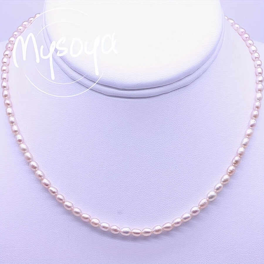 Pink Freshwater Pearl Necklace Vintage Vacation Style June Birthstone No Plating for Everyday and Special Occasions