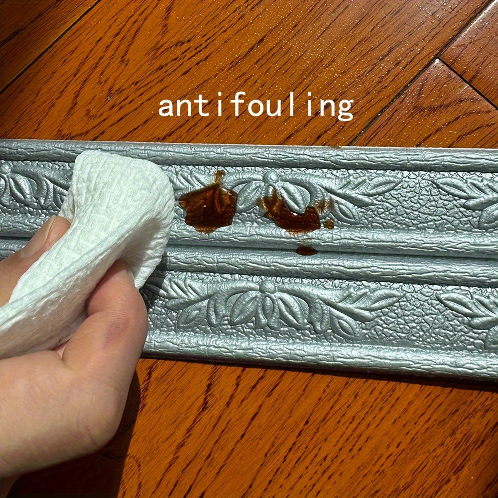 Waterproof XPE Foam Baseboard Molding Trim with Floral Design for Wall Protection and DIY Decor