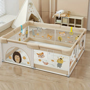 Little Hedgehog Pattern Playpen Indoor Outdoor Activity Center with Gate and Non-Slip Base