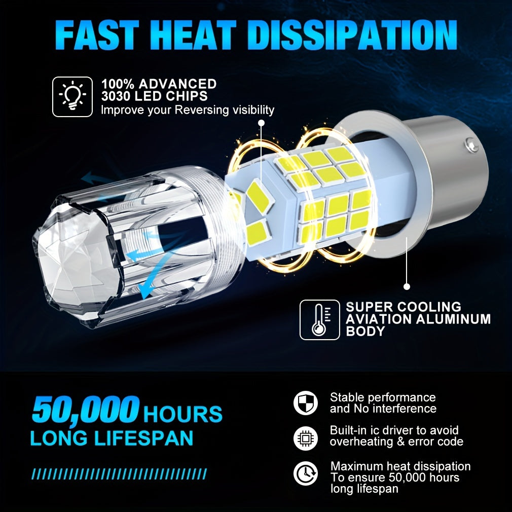 2-Pack LED Brake Light Bulbs for Cars 1156 1157 39 SMD Chips 12V