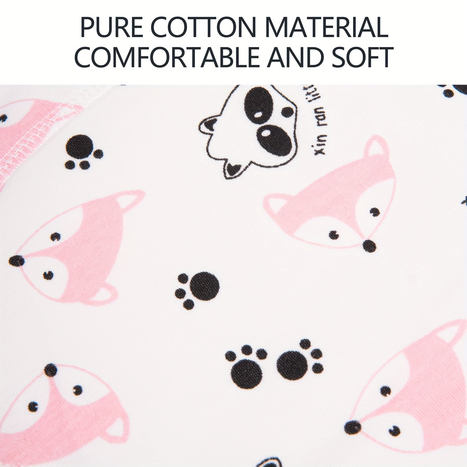 Girls Potty Training Pants Reusable Cloth Diapers with Cartoon Prints Pink White 2 Pairs