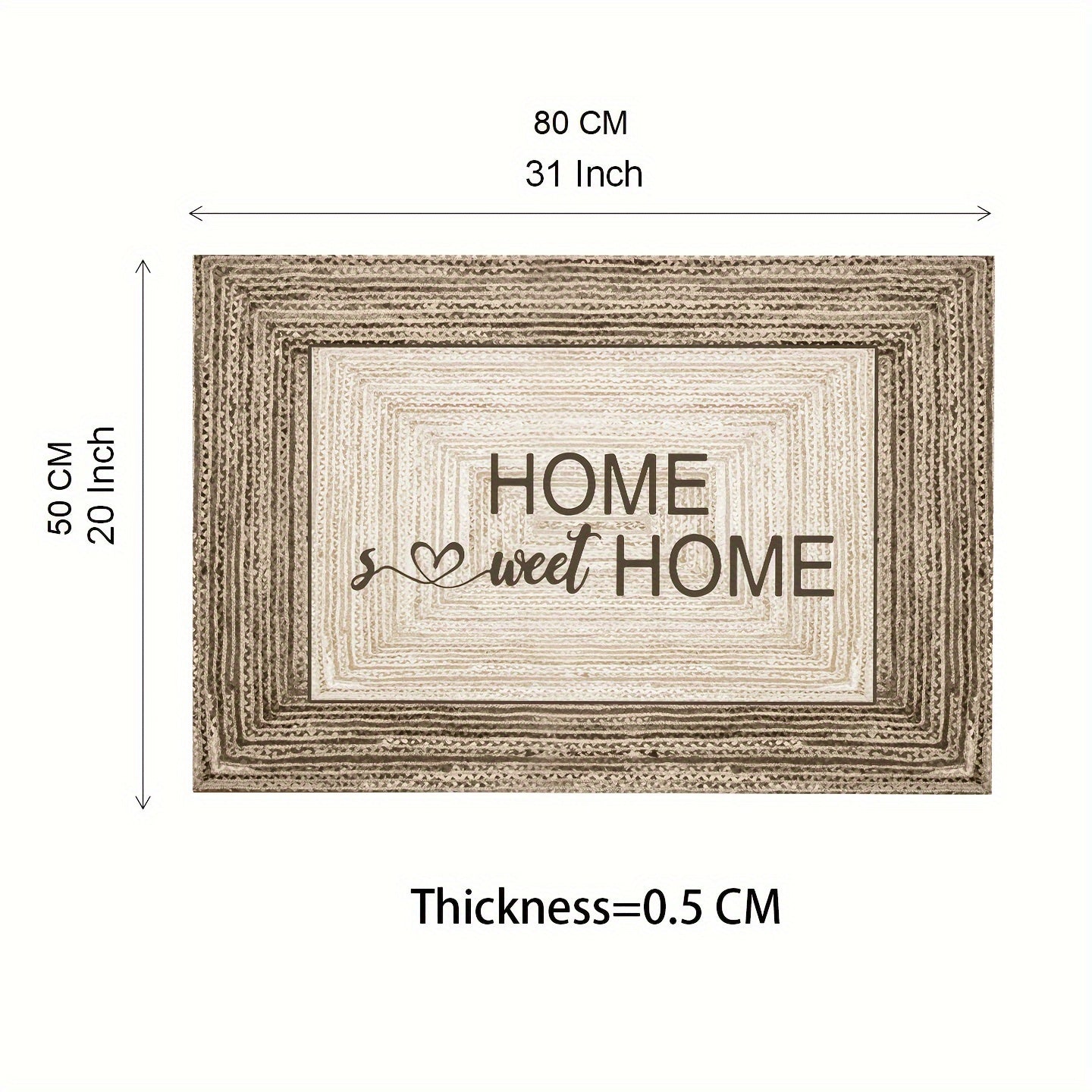 Striped Doormat Non-Slip Indoor Welcome Mat for Living Room Bedroom