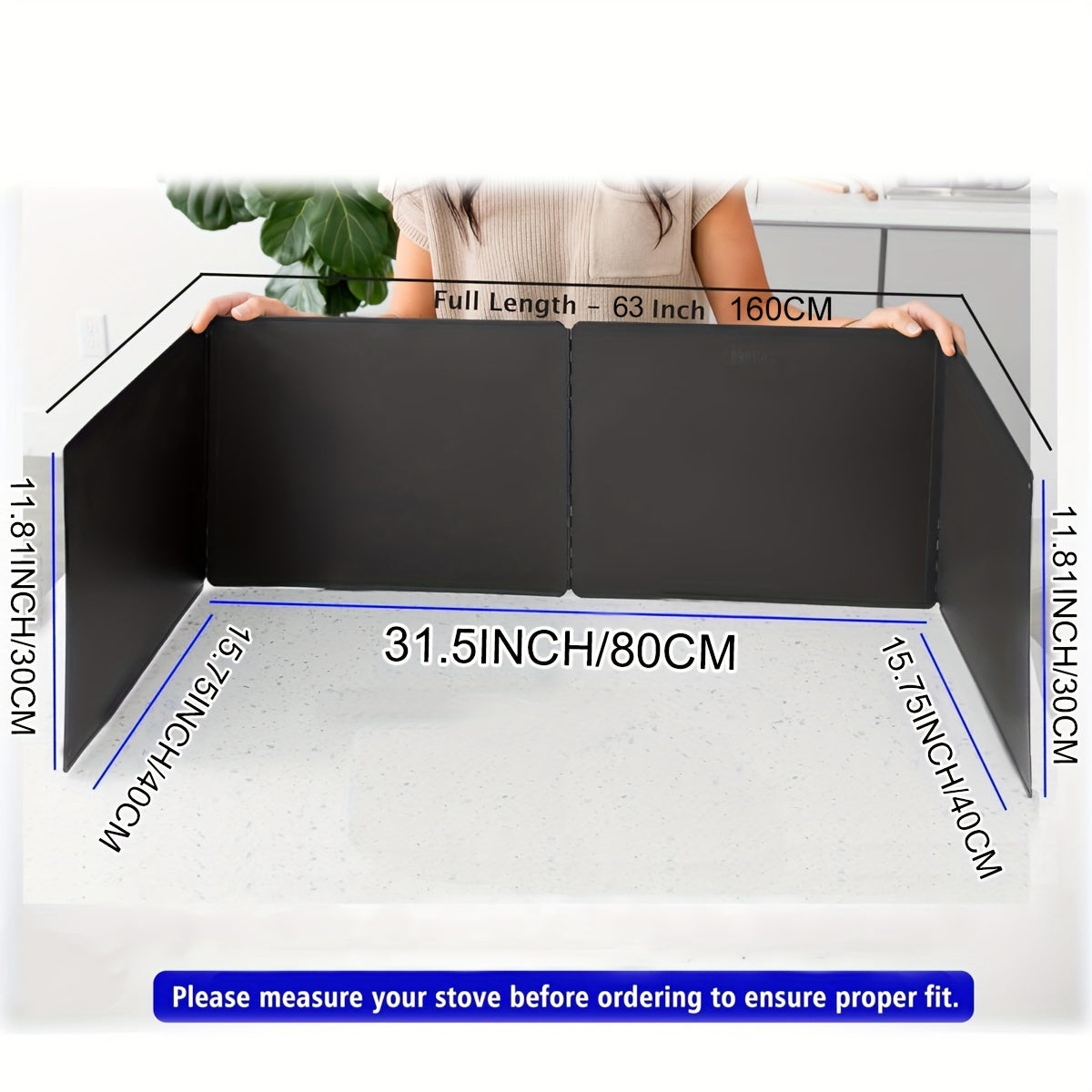 Metal Grease Splatter Screen 4-Sided Foldable Stove Top Protector