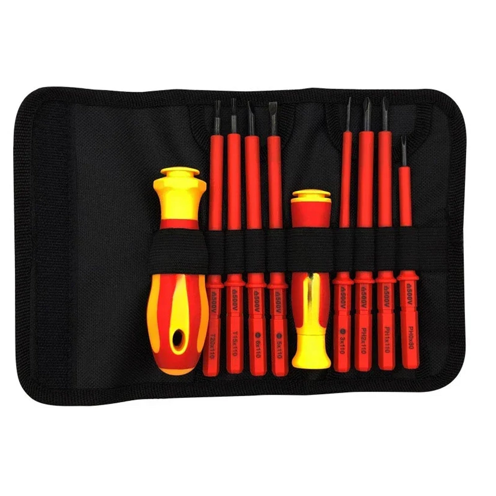 Insulated Screwdriver Set with Magnetic Hex and Cross Tips for Household Electricians 10-20 Pieces