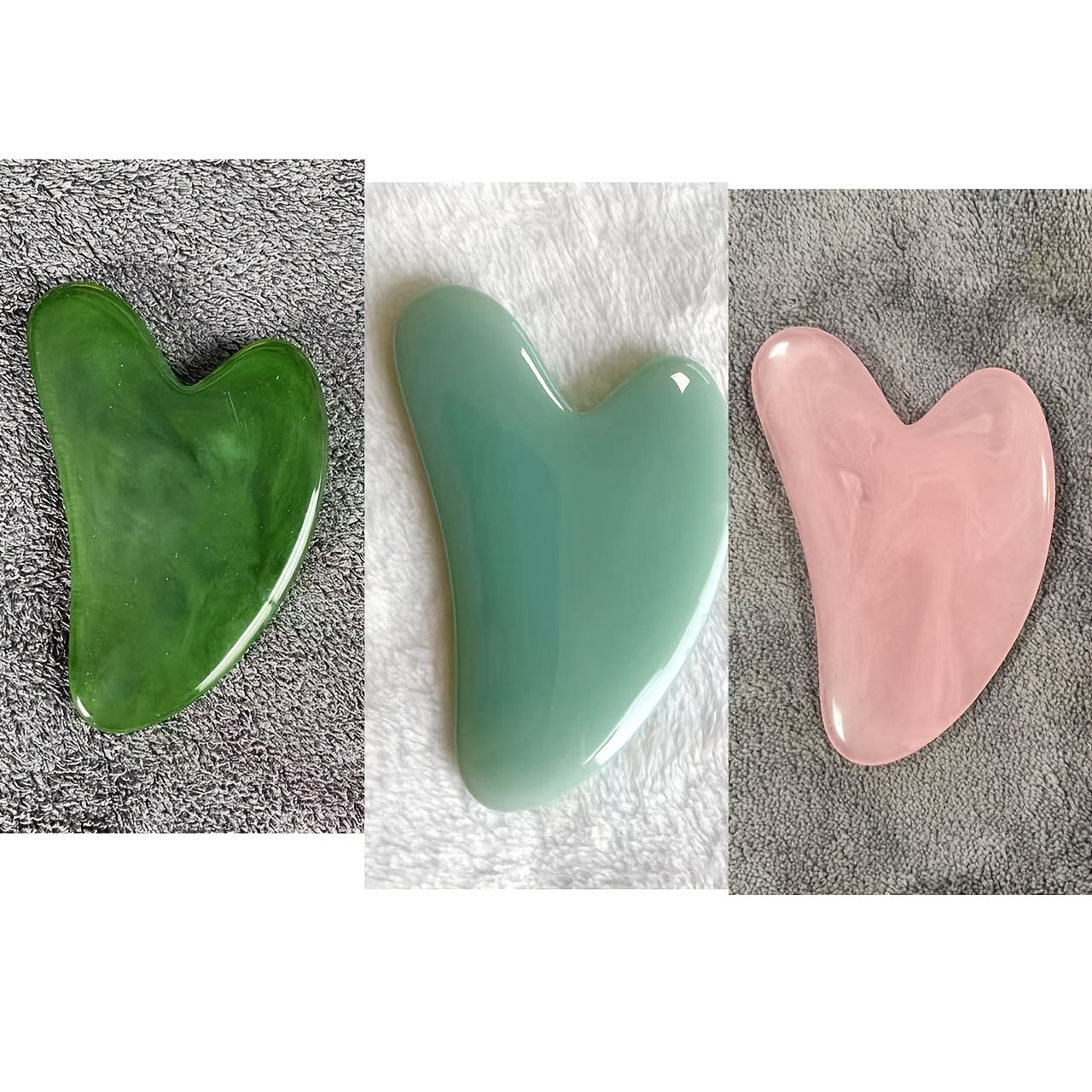 Yuz Gua Sha asbob yuz, bo'yin va tanaga mo'ljallangan yurak shaklidagi rezin yuz massaj taxtasi