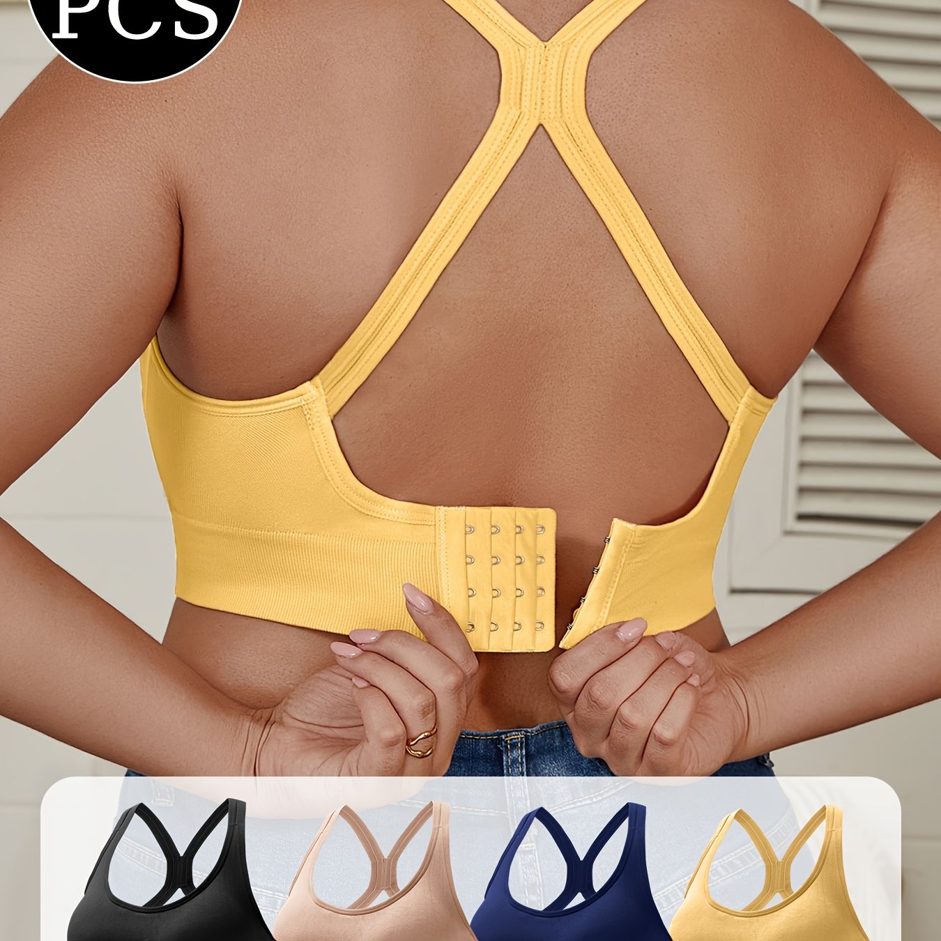 Plus Size High Support Push-Up Sports Bra Seamless Breathable Adjustable For Yoga Running