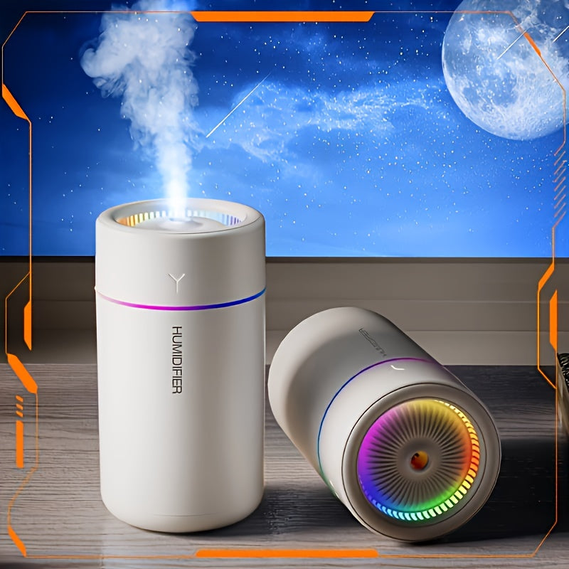 Quiet USB Humidifier for Large Rooms with Top Fill Water Tank and Multi-Function Spray
