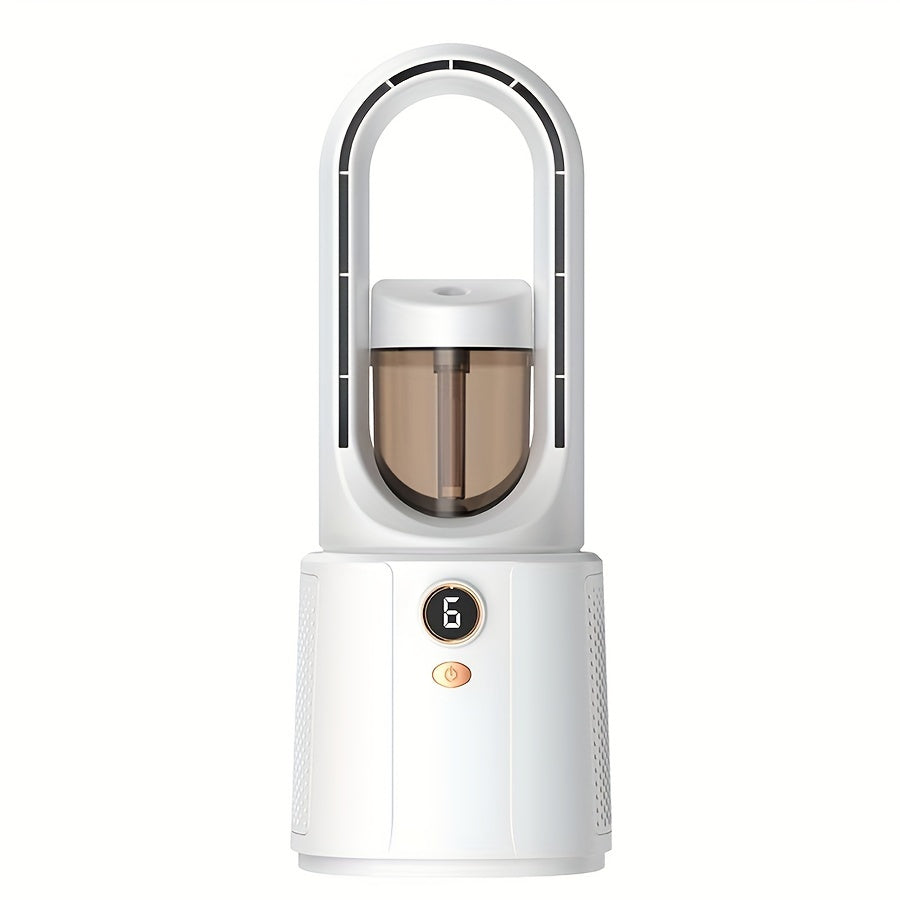 Rechargeable Portable Bladeless Desktop Fan with Mist Humidifier 2200mAh Battery