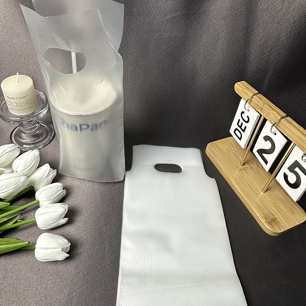 100 Pack Plastic Coffee and Beverage Packaging Bags, White Transparent, Disposable