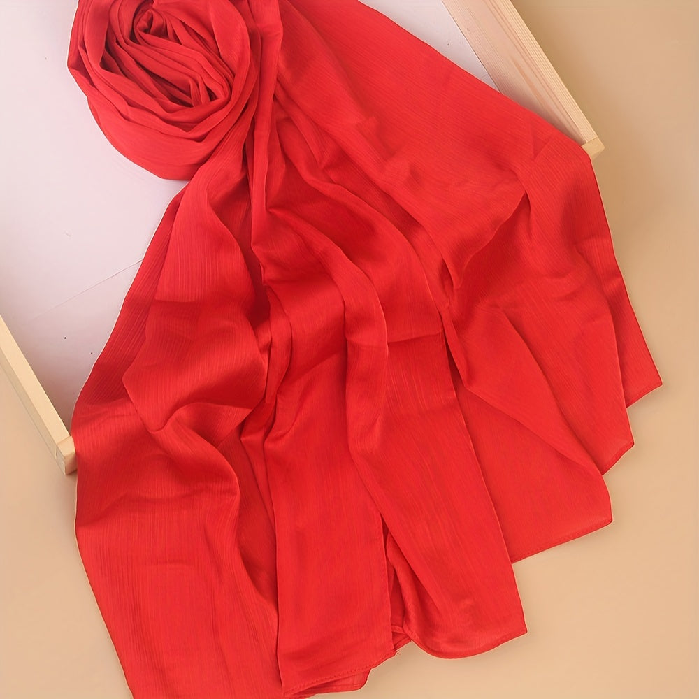 Pañuelo de cabeza clásico plisado de color sólido para uso casual, viaje y actividades al aire libre