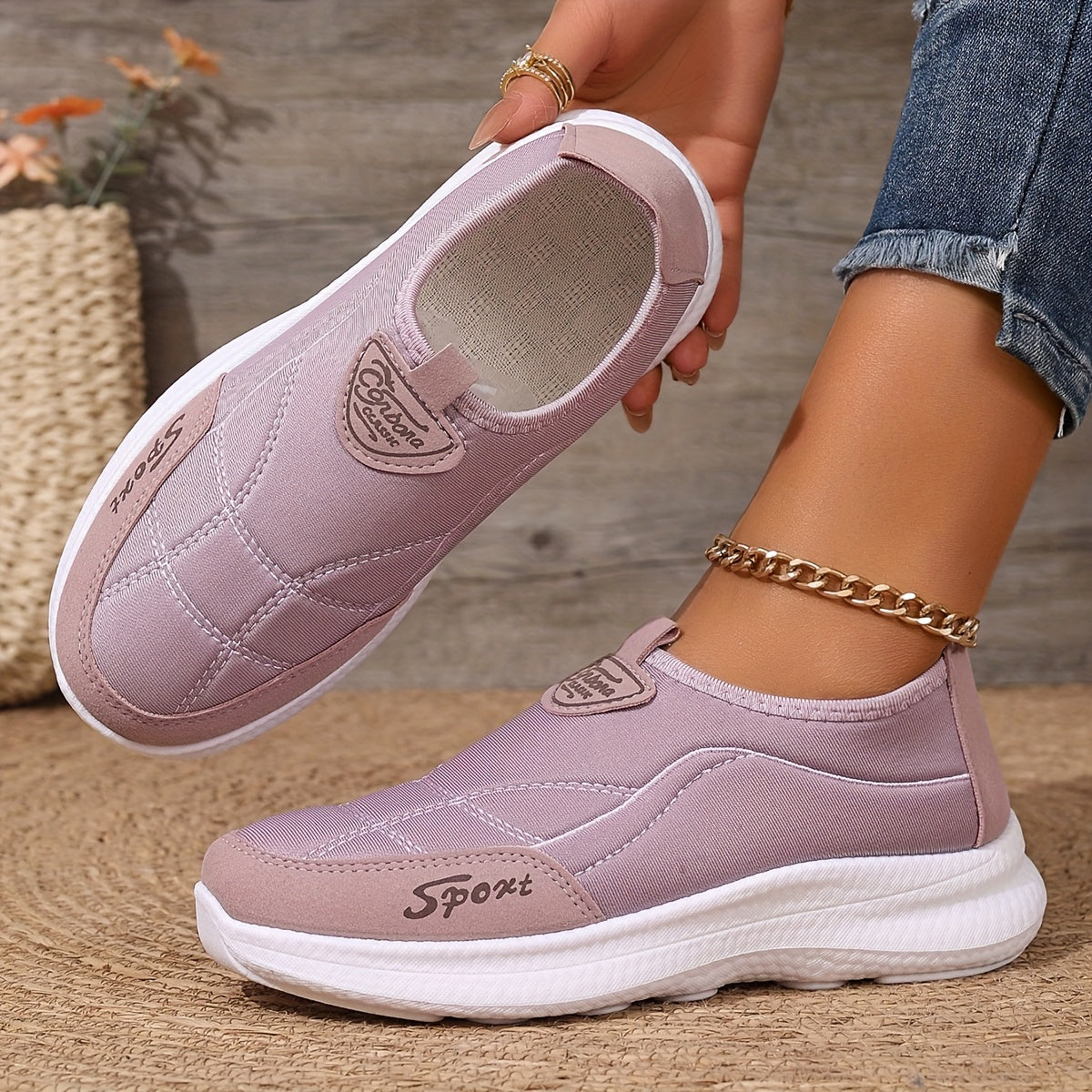 Women's Casual Slip-On Sneakers Lightweight Running Shoes All-Season