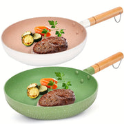 24cm Non-Stick Aluminum Skillet with Maifan Stone Coating for Cooking Fish Eggs Steak