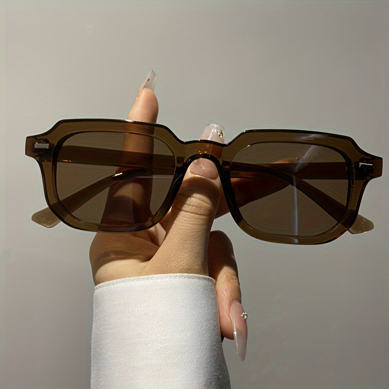 Gafas de sol para mujer estilo rectangular, accesorios casuales para playa y viajes