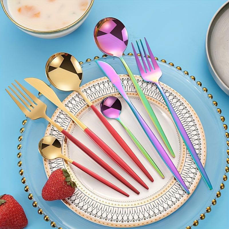 30-Piece Stainless Steel Tableware Set for Hotel Restaurant Kitchen Use