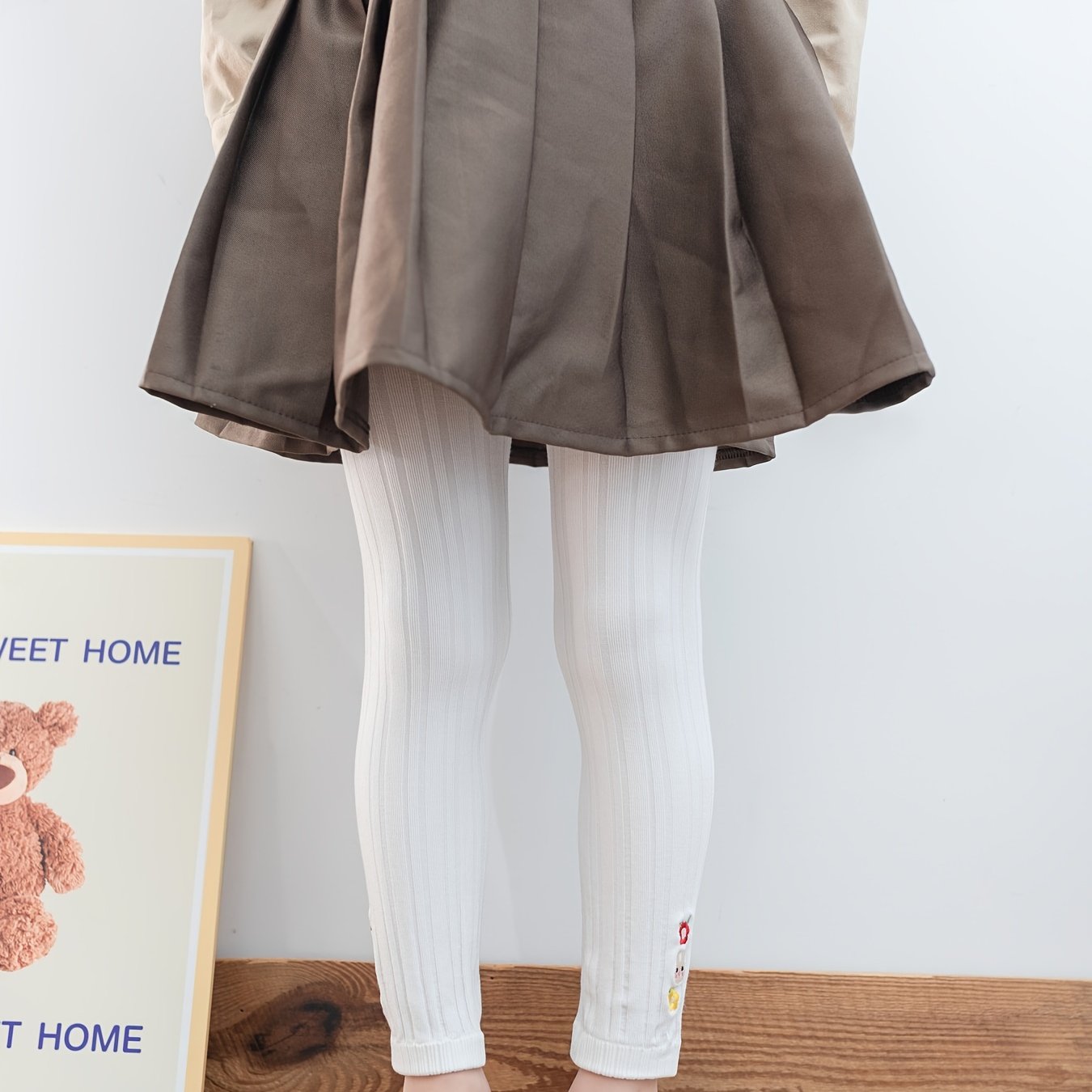 Девочки, детские узкие трикотажные штаны с вышитыми полосами для весны и осени