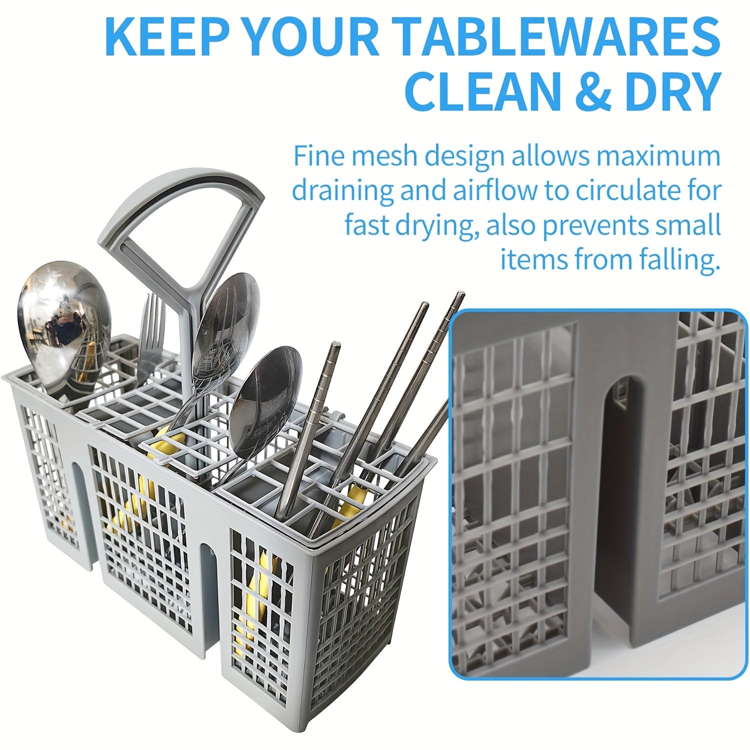 Dishwasher Cutlery Basket Compatible with Most Brands 22cm x 8.5cm x 12cm
