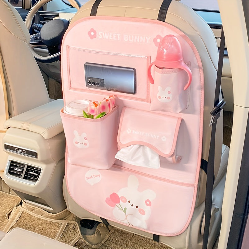 Bolalar multikartinalari uchun o'rdak va quyon avtomobil tashkilotchisi, ko'p bo'limli saqlash sumkasi