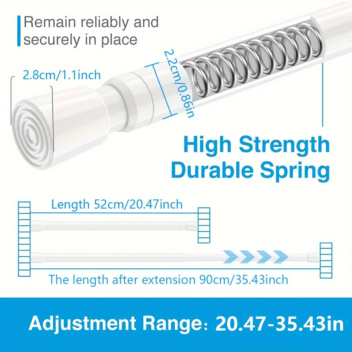 Telescopic Curtain Rod for Shower Clothes Drying Bathroom Accessories Adjustable Length