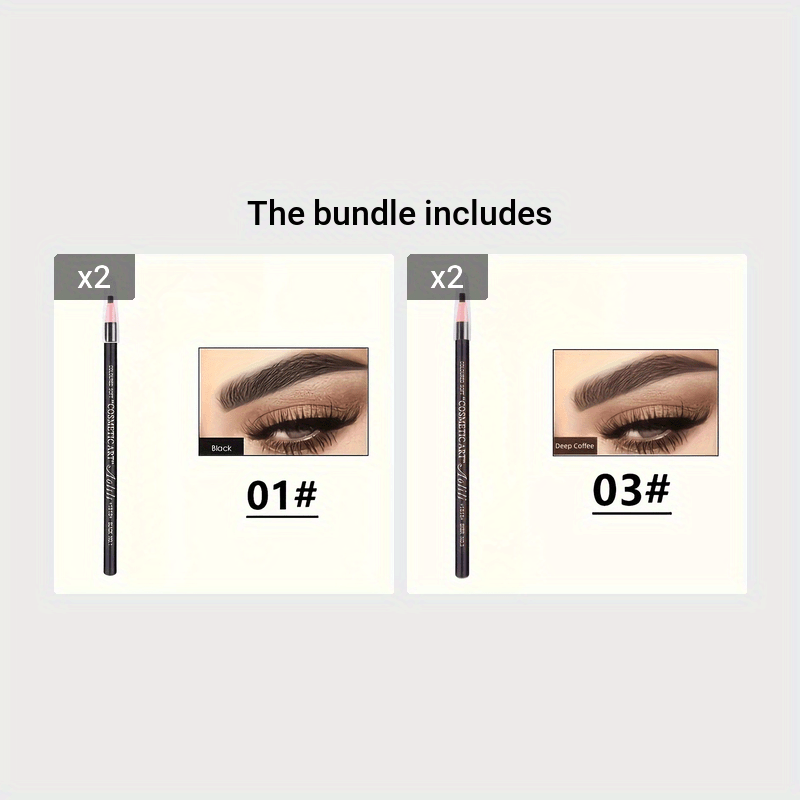 Lápiz de cejas para mujer resistente al agua, bolígrafo de cejas duro para dar forma y contornear