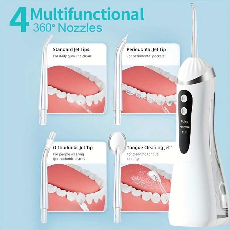 Unisex Cordless Water Flosser Portable Oral Irrigator 200ML, 3 Modes