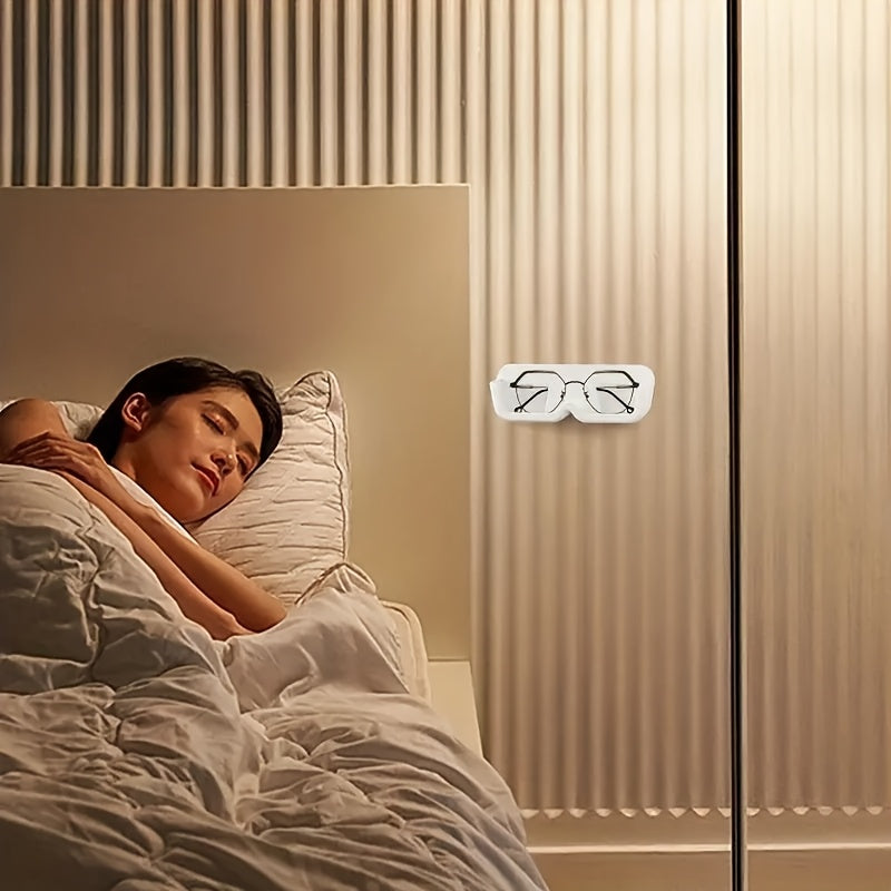 White Wall-Mounted Glasses Storage Rack Display Shelf for Eyewear and Accessories