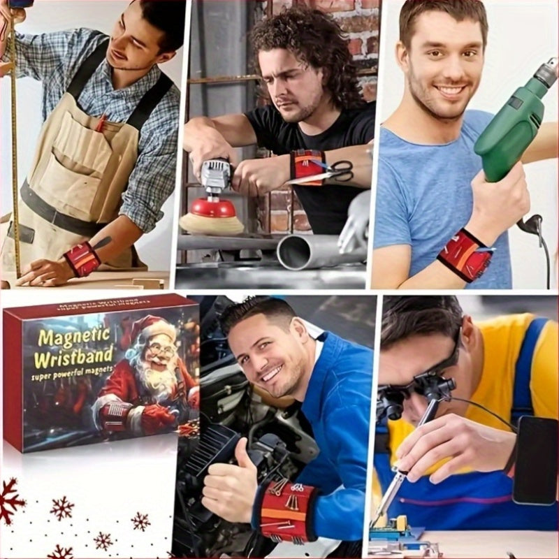 Durable Fabric Magnetic Wristband for Electricians and Carpenters Adjustable Tool Organizer